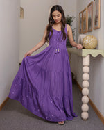 Livine Purple Flared Dress