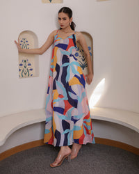 Symmetrical Multicoloured Boho Dress