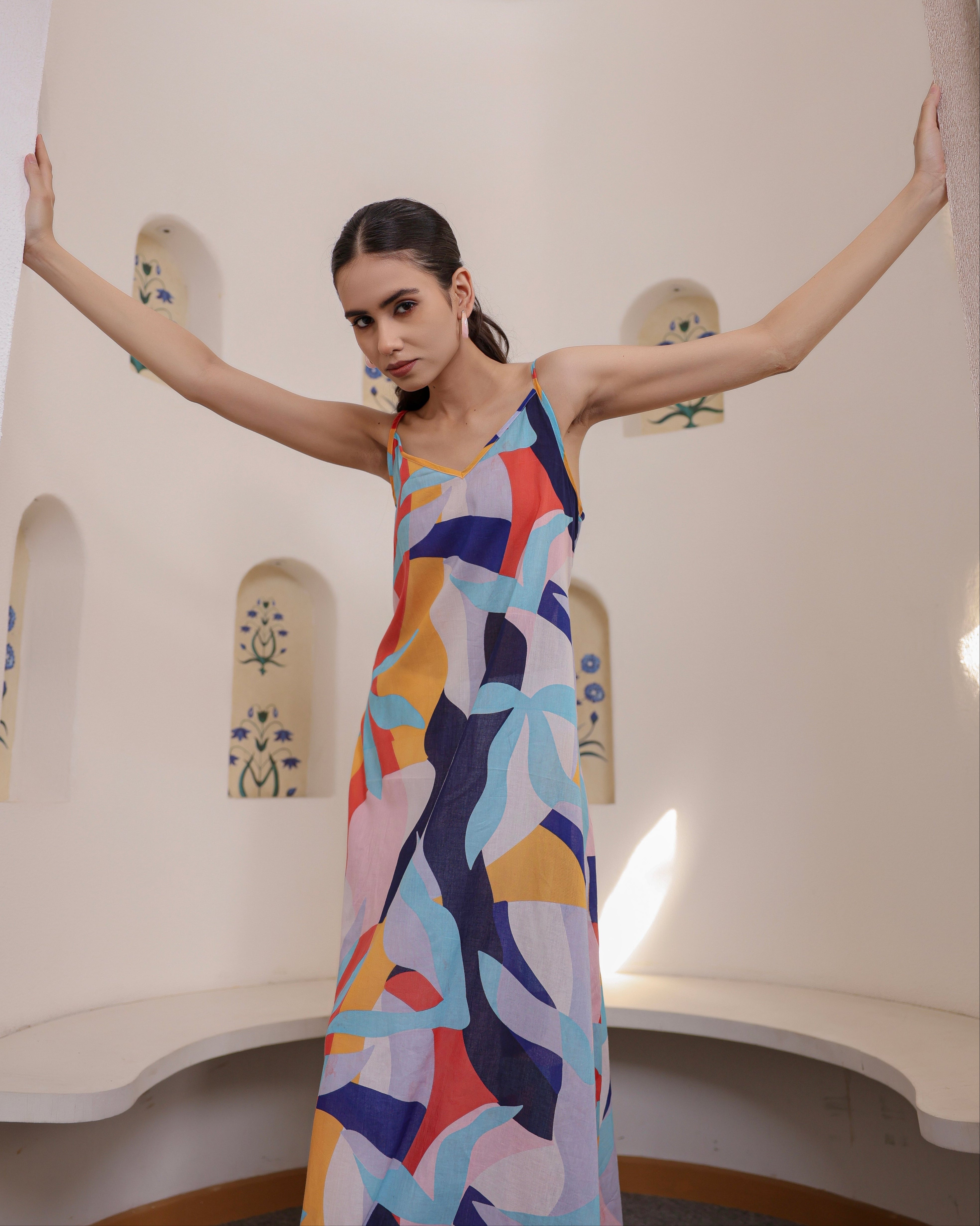 Symmetrical Multicoloured Boho Dress