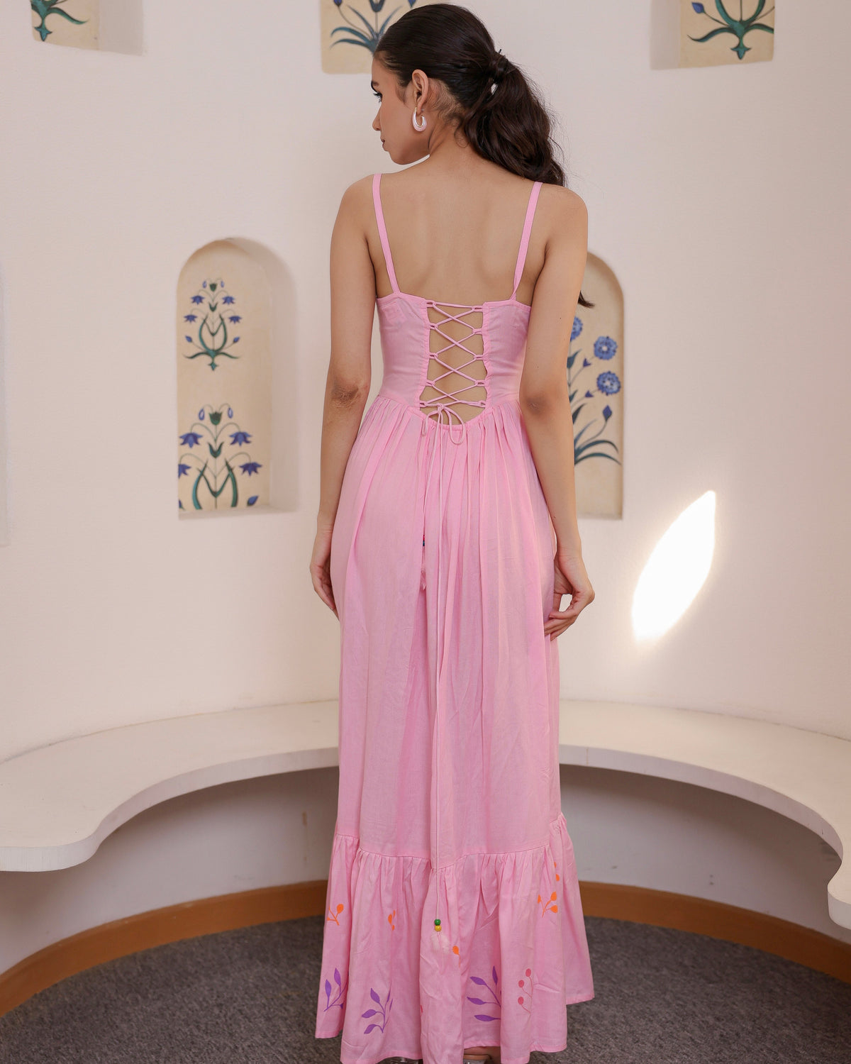 Reims Pink Flared Summer Dress