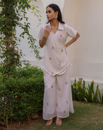 Elle White Floral Cord Set