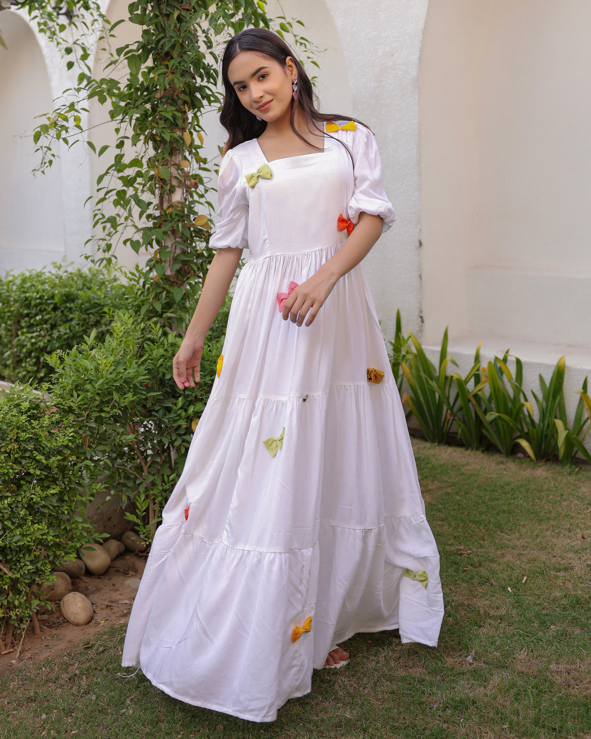 Cindrella White Bow Dress