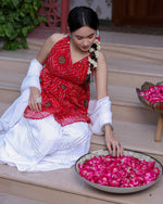 Siena Red Bandhani Kurta Shahrara Set