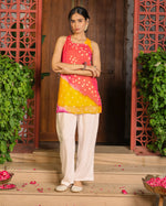 Rani Yellow Bandhej Kurta Set