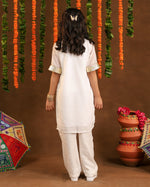 Girls shimmer White Suit Set