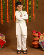 Printed White Jacket Kurta Set