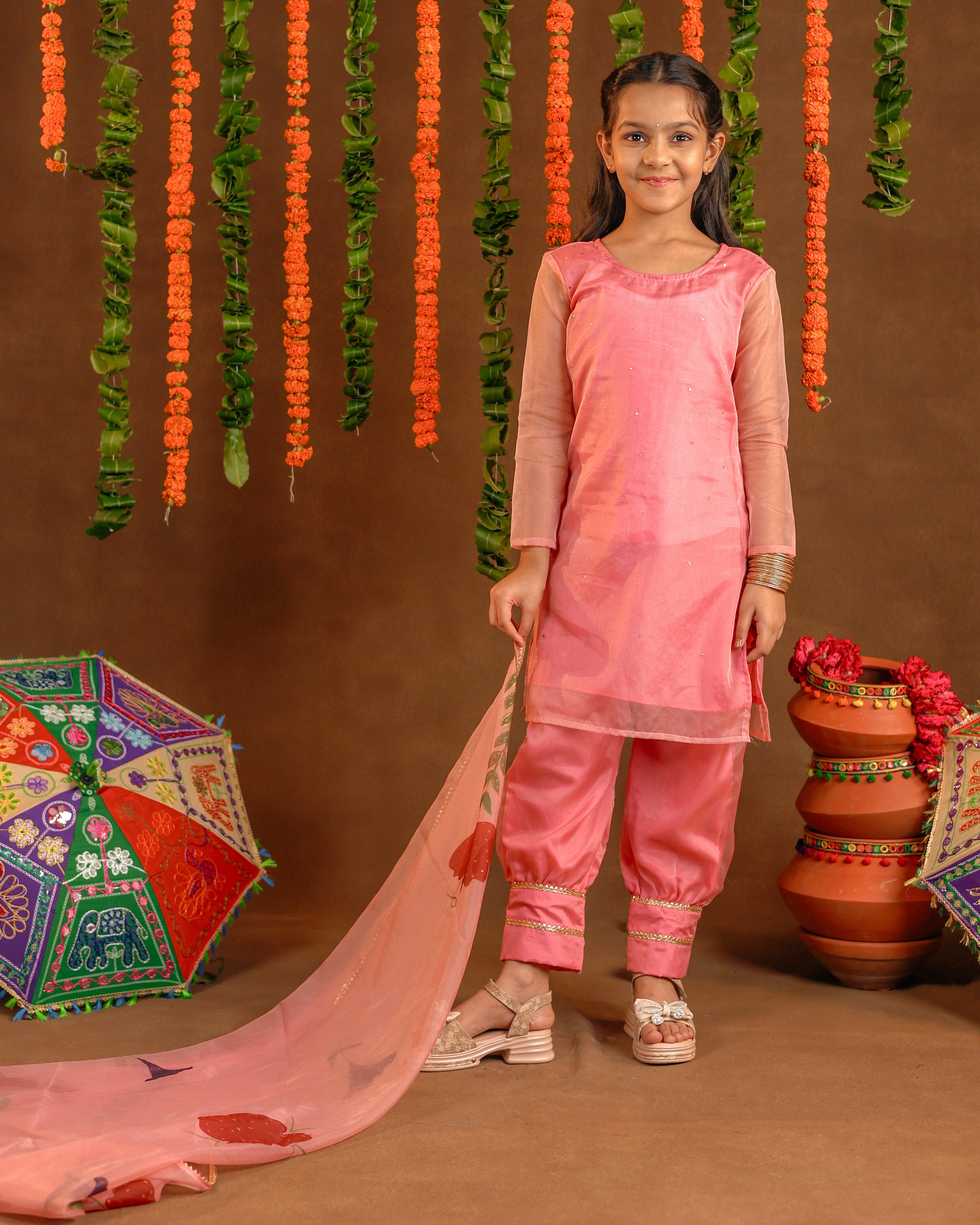 Kids Aalia Pink Suit Set