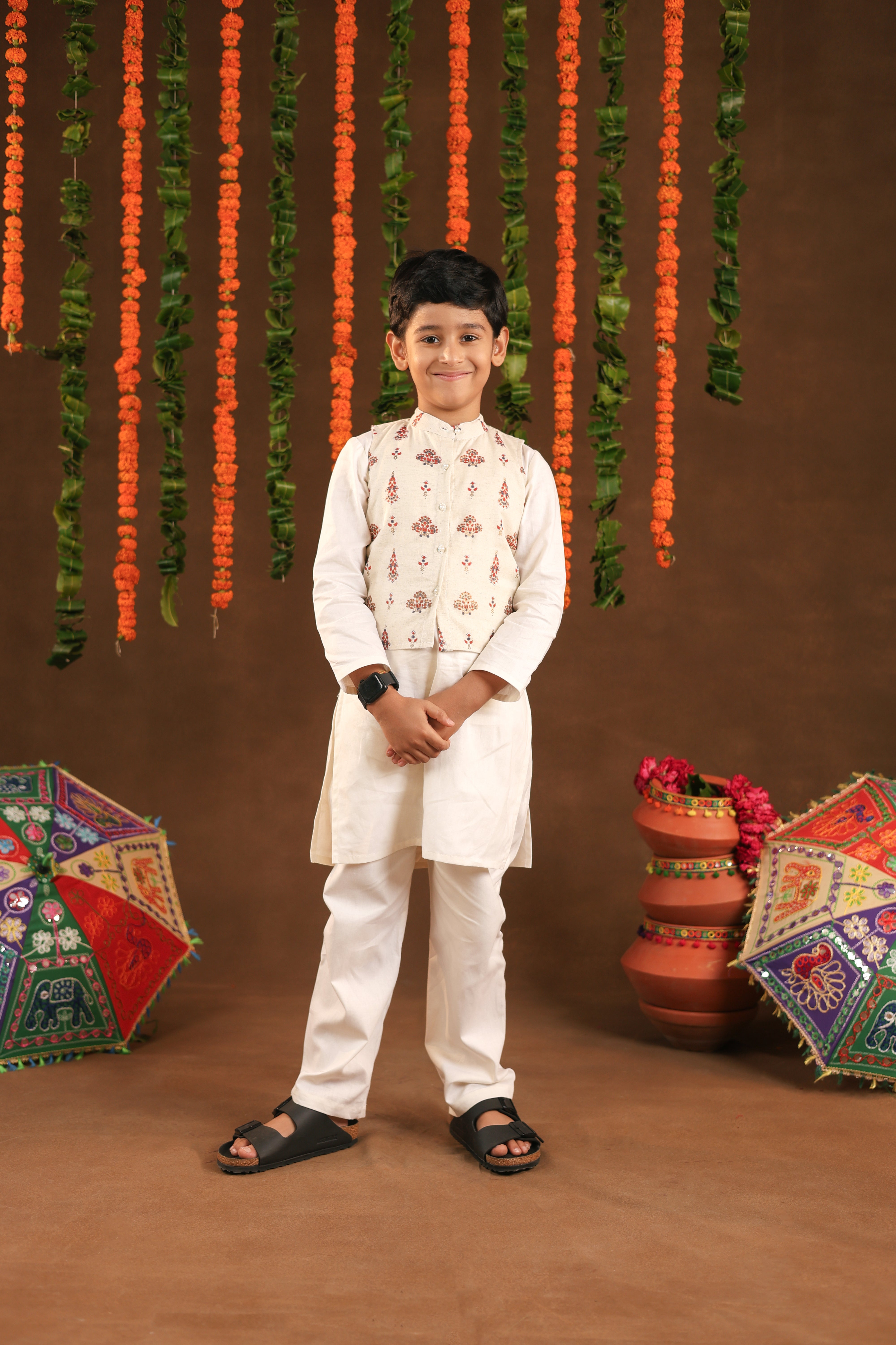 White maharaja kurta pajama set