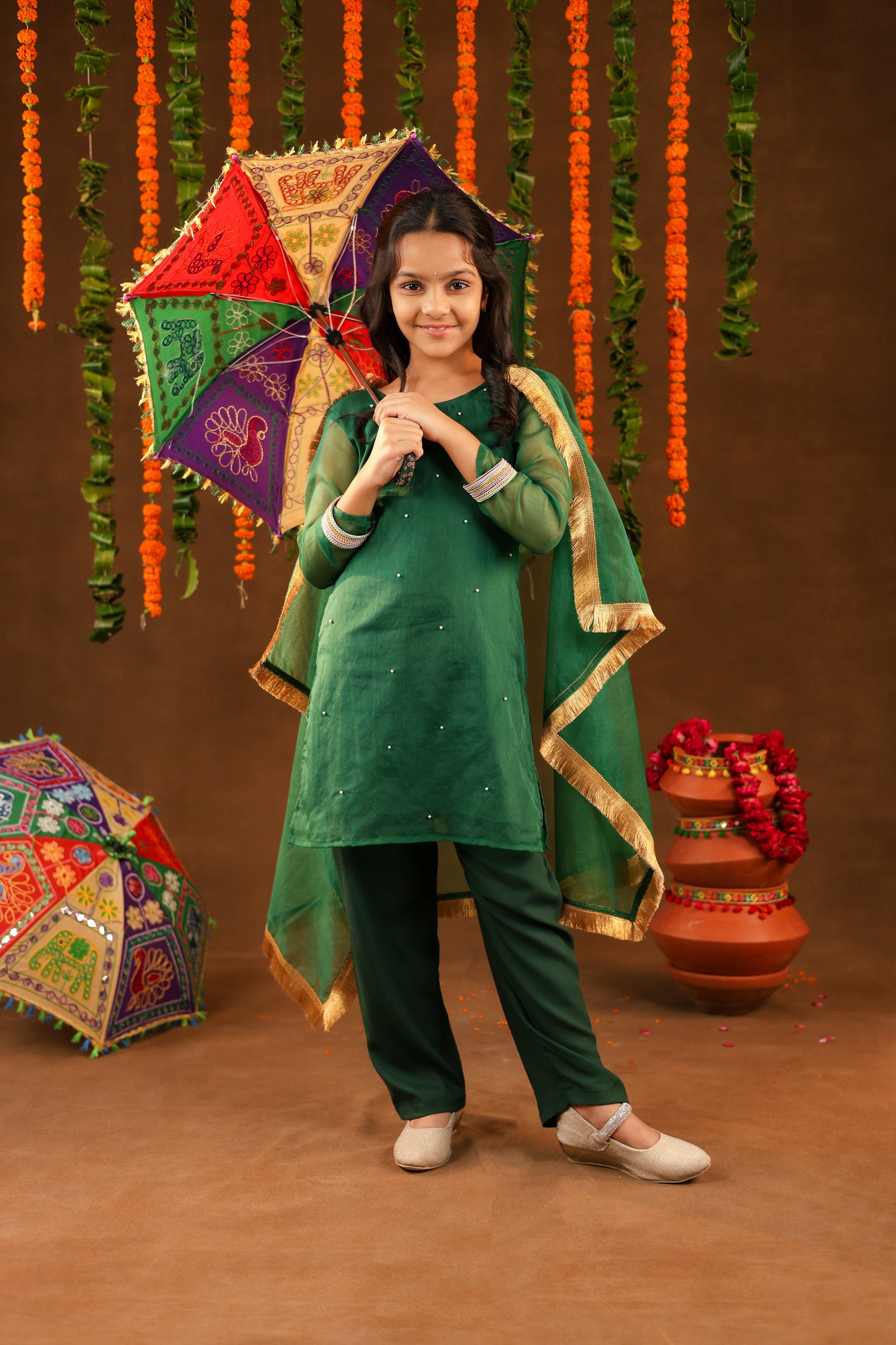 Green Hariyali Noor Suit Set