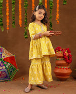 Kids Yellow Printed Suit Set