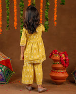 Kids Yellow Printed Suit Set