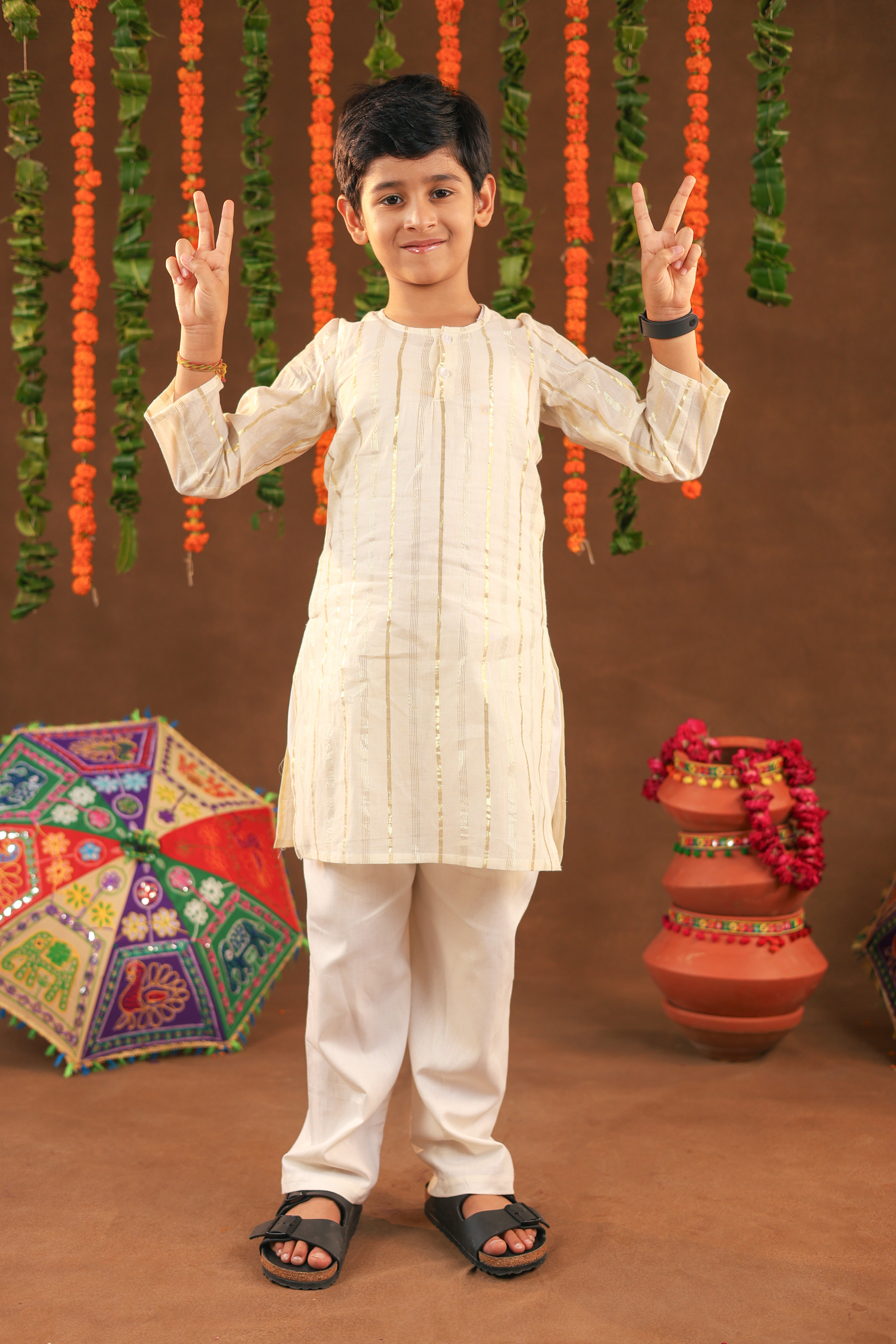 Nazare white kurta set