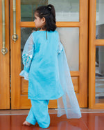 Kids Aqua Blue Pakistani Suit Set