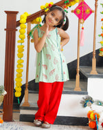 Kids Gulf Green Dhoti Set