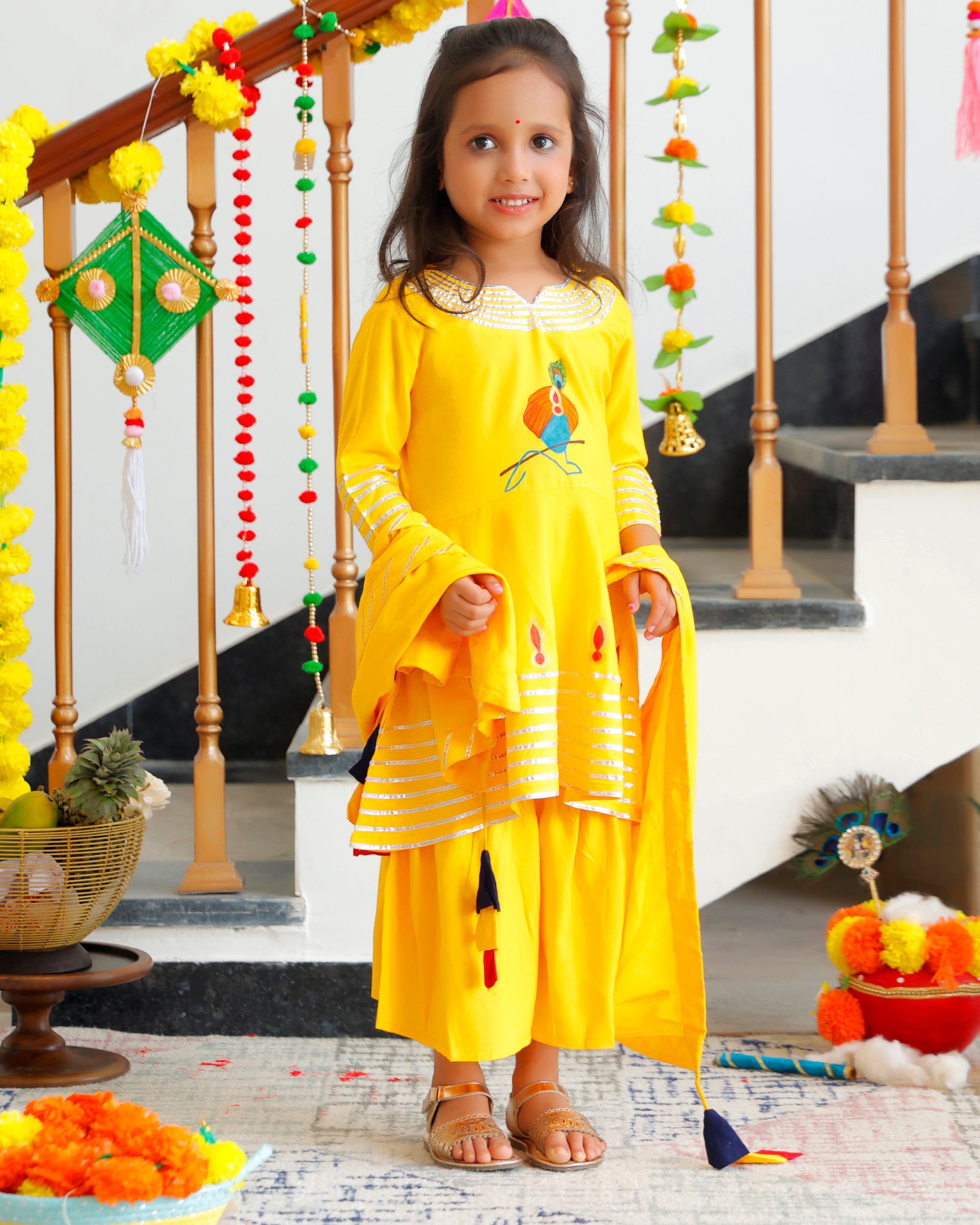 Rukmani Yellow Kurta & Sharara with Dupatta