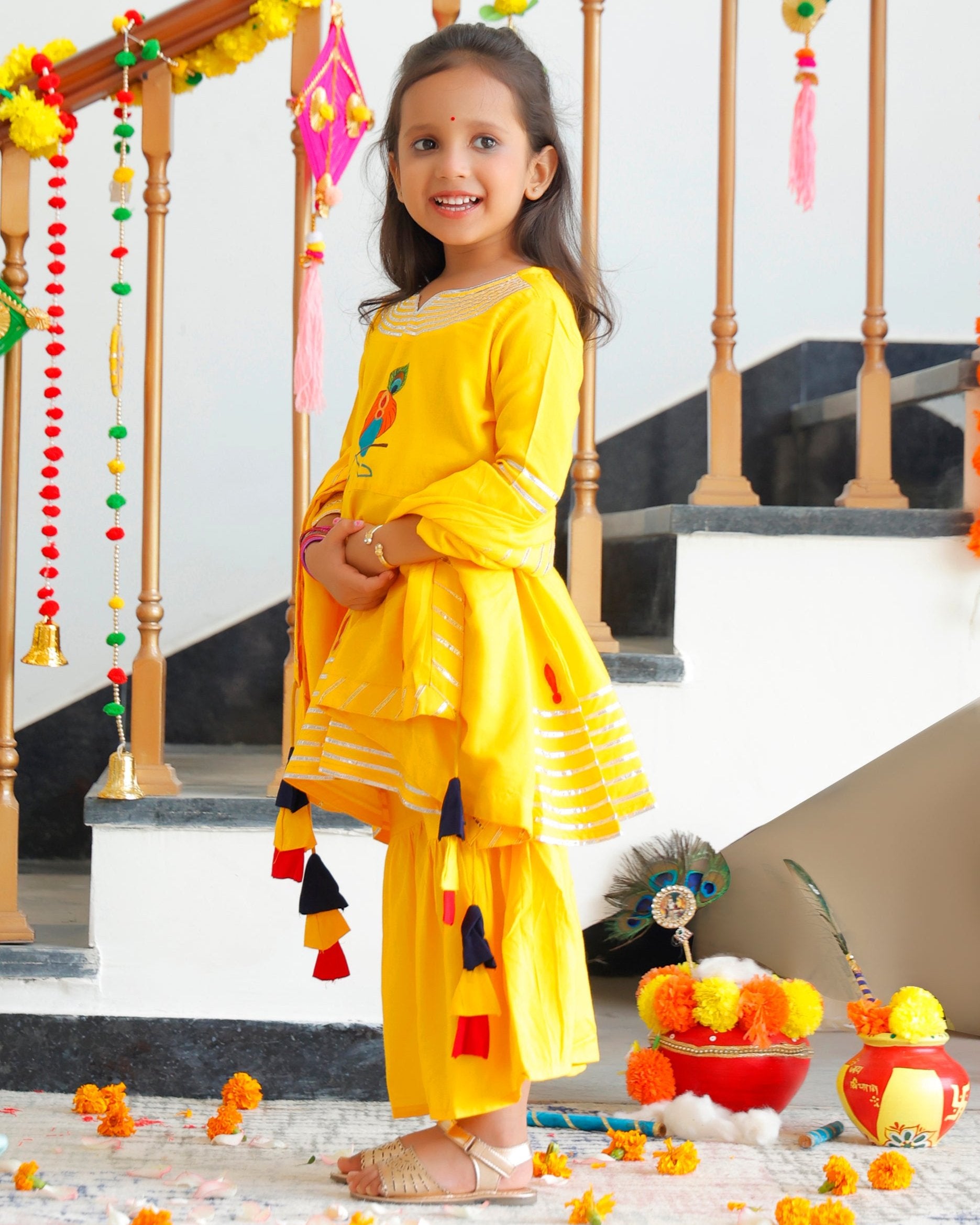 Rukmani Yellow Kurta & Sharara with Dupatta