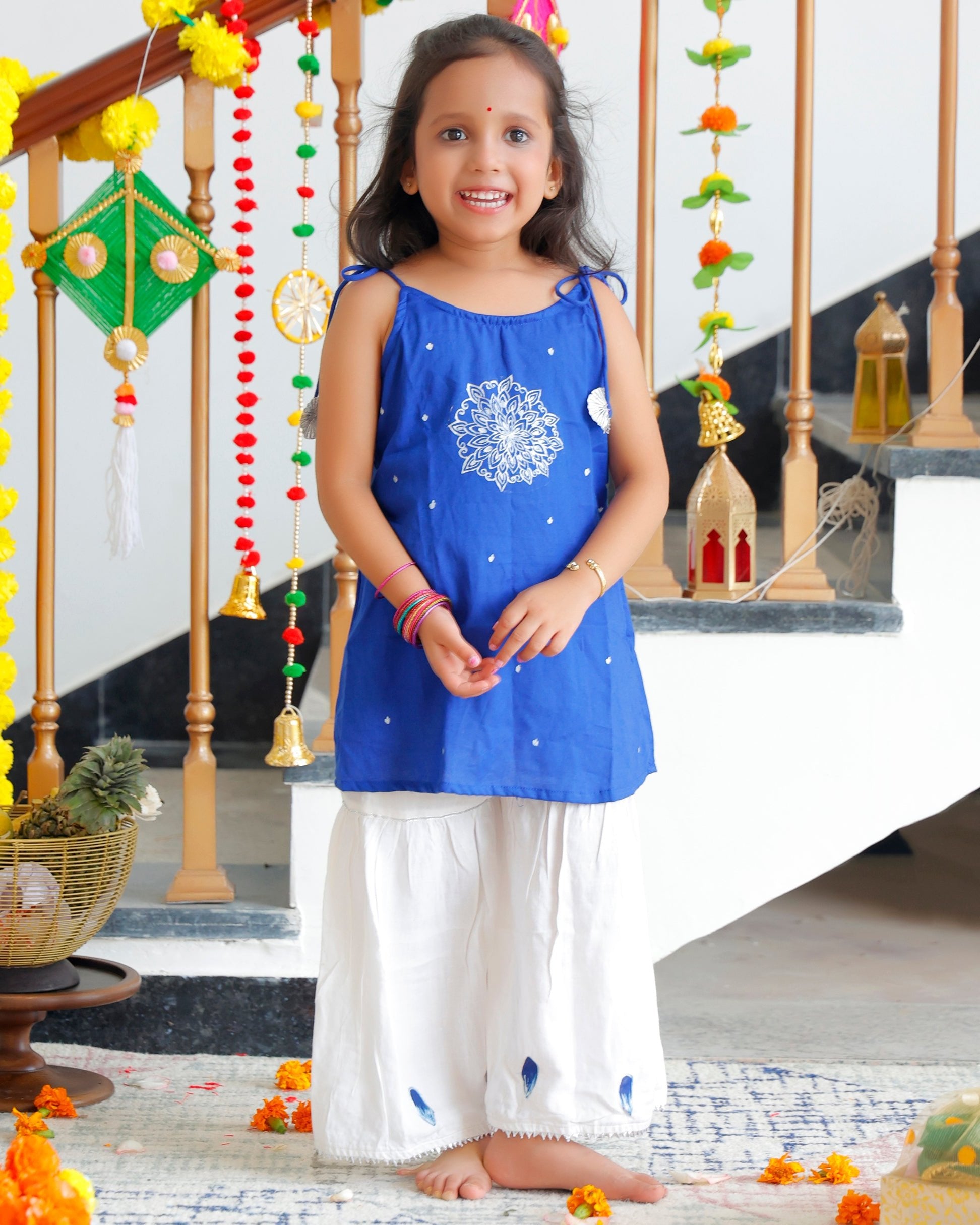 Brij Blue Kurta With Sharara Set