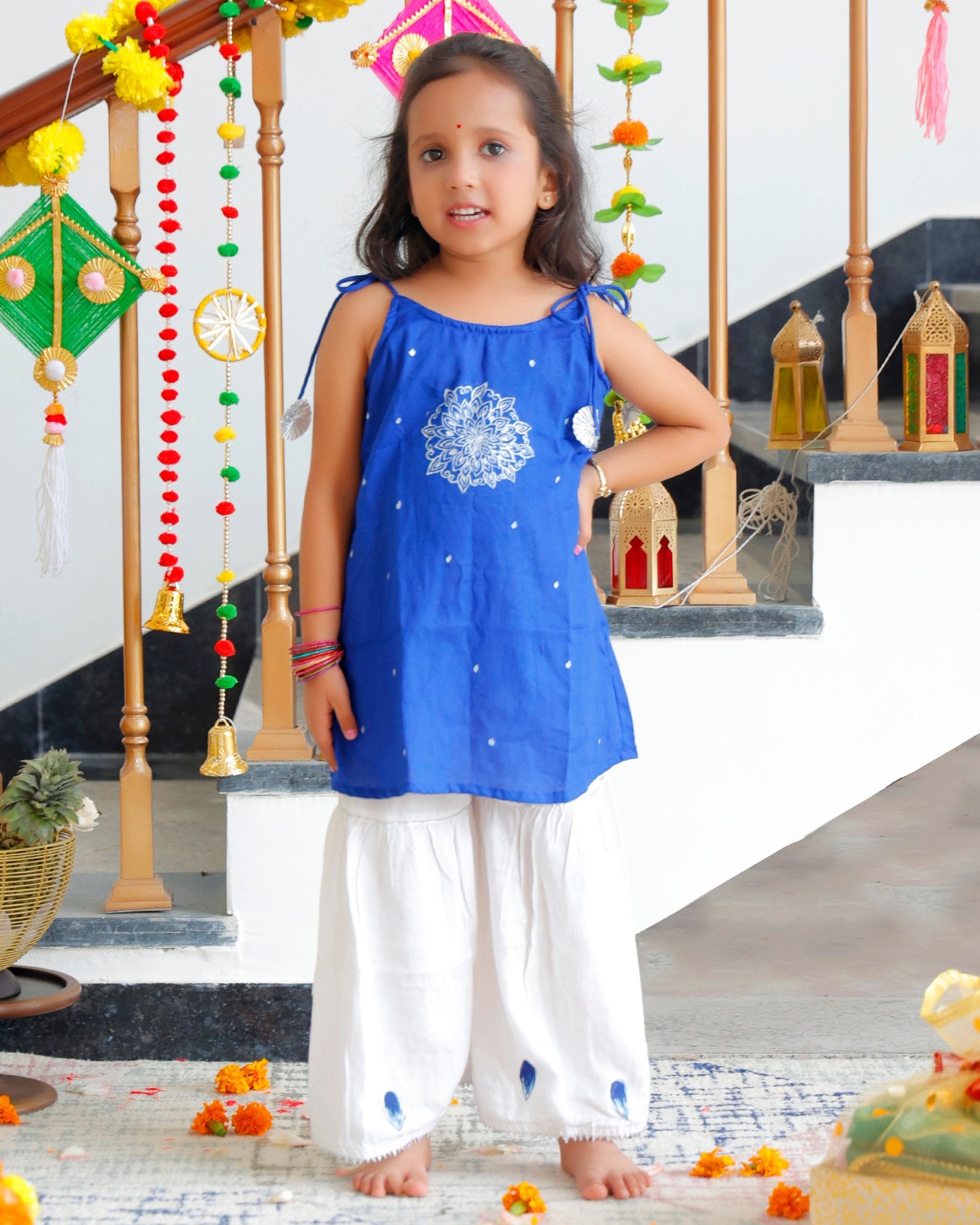 Brij Blue Kurta With Sharara Set