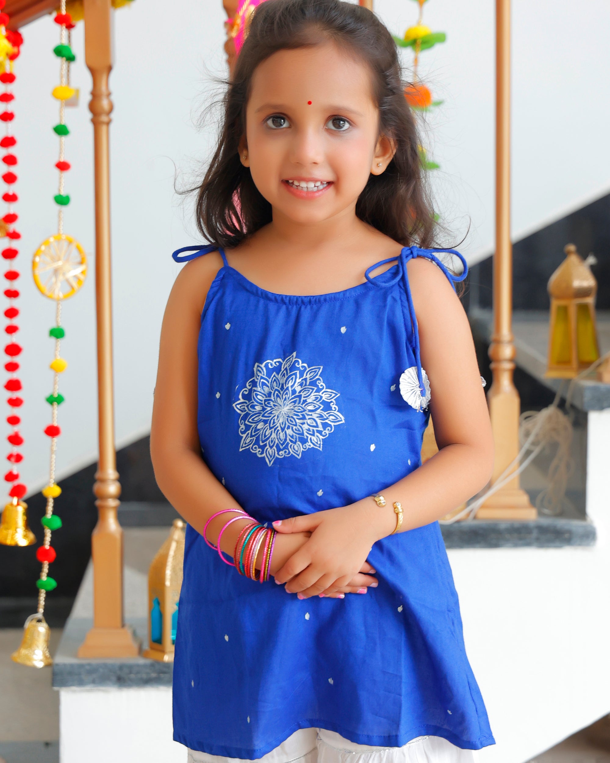 Brij Blue Kurta With Sharara Set