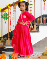 Gopi Kids Pink Lehenga Set