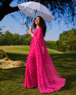 Alya Pink Leheriya Chiffon Saree