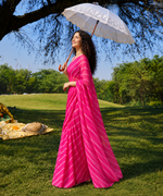 Alya Pink Leheriya Chiffon Saree