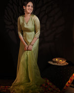 MAYA PISTA GREEN ANARKALI SUIT SET