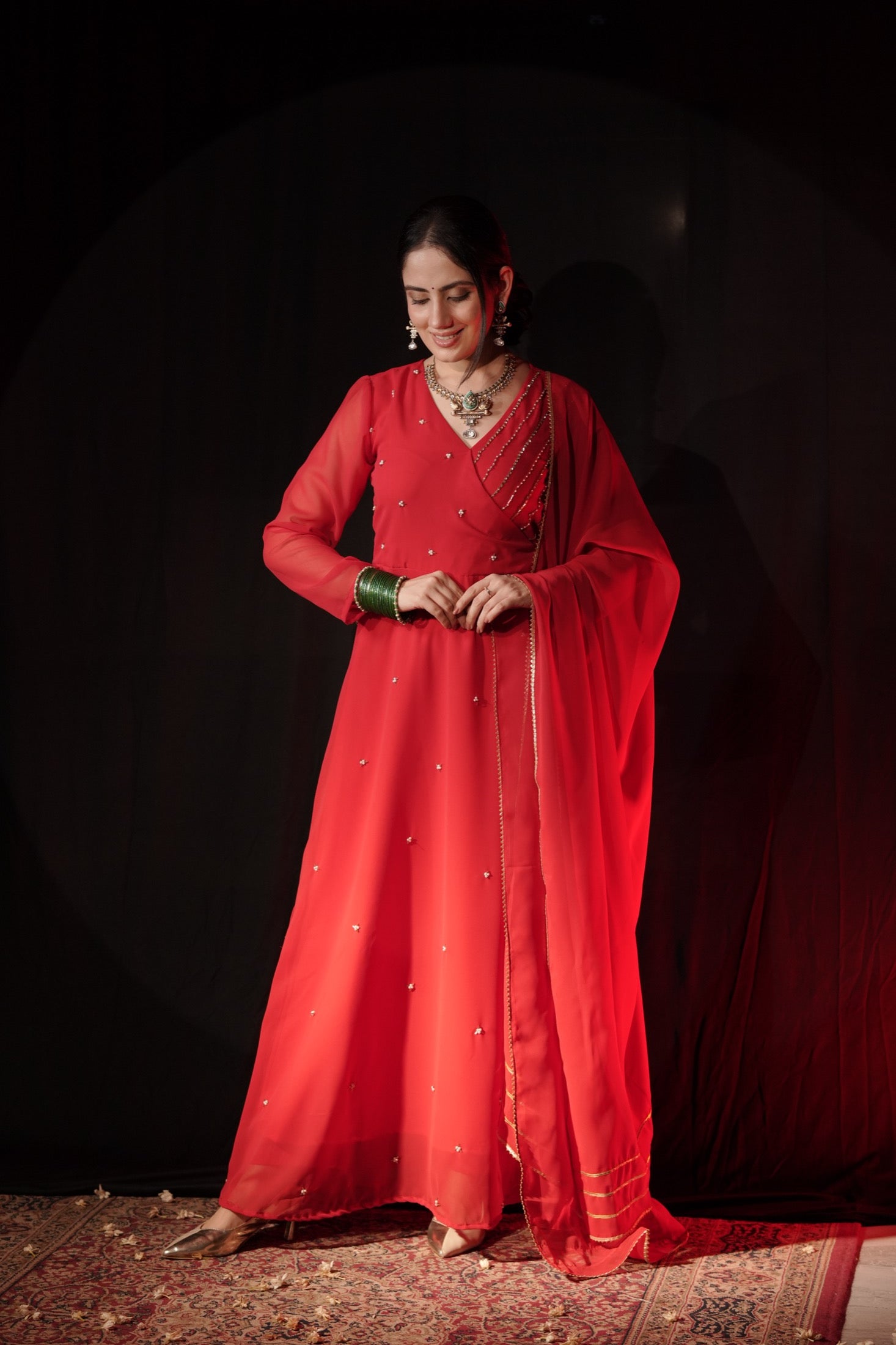 LAL RAGINI ANARKALI SUIT SET