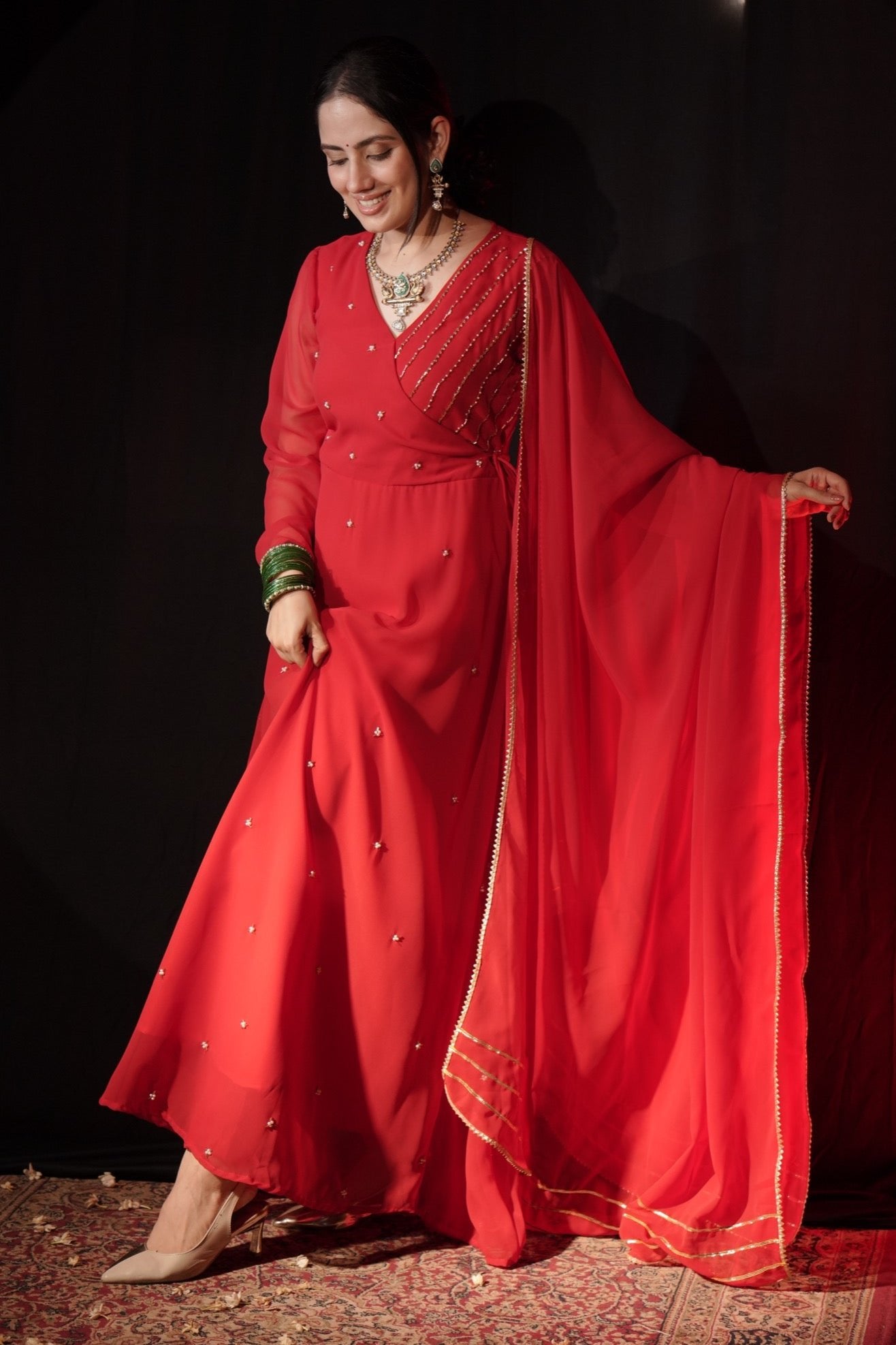 LAL RAGINI ANARKALI SUIT SET