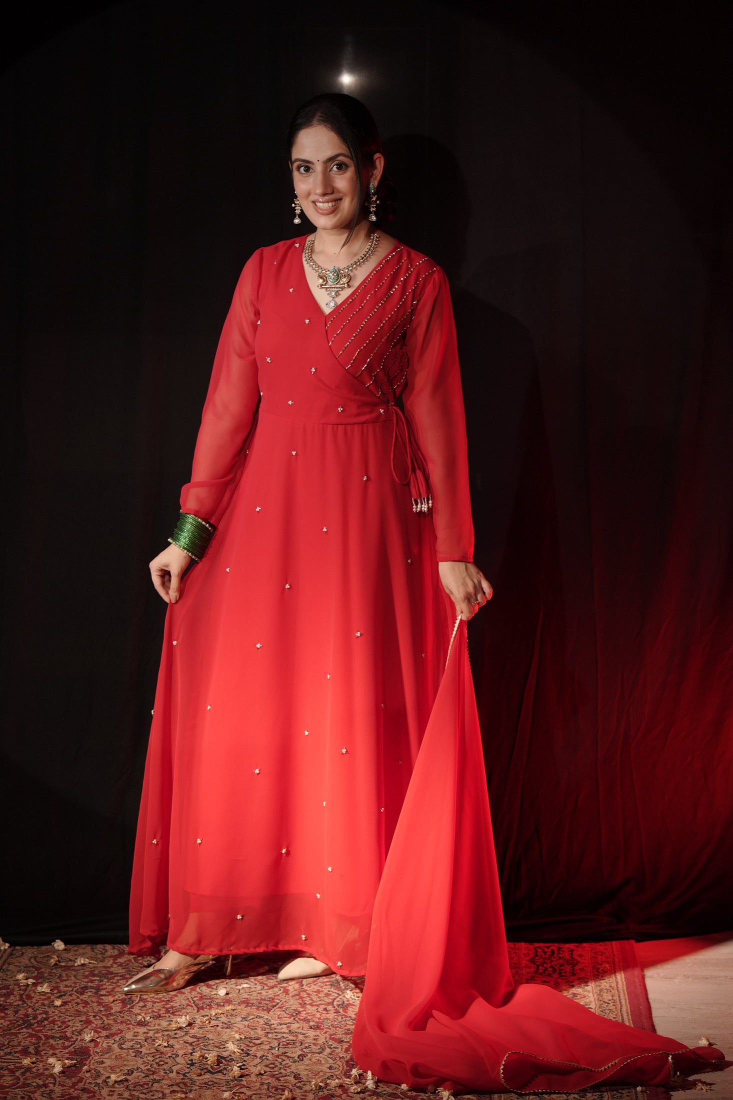 LAL RAGINI ANARKALI SUIT SET