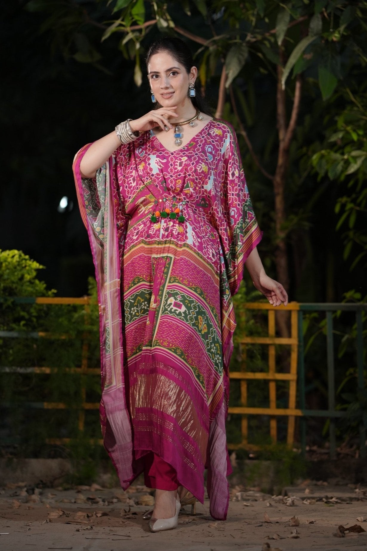 PINK RESHMI KAFTAN DRESS