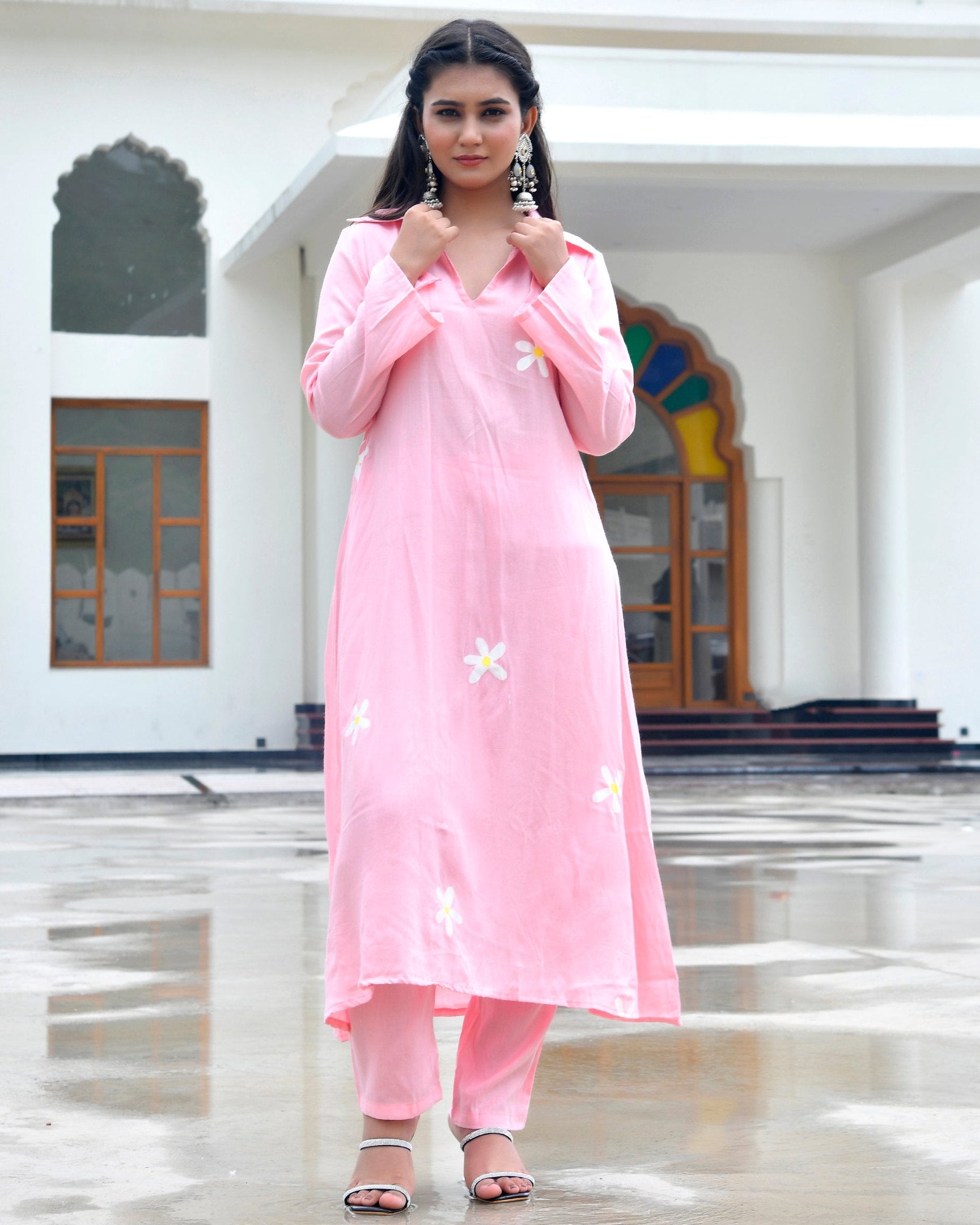 Pulm Peach kurta Set