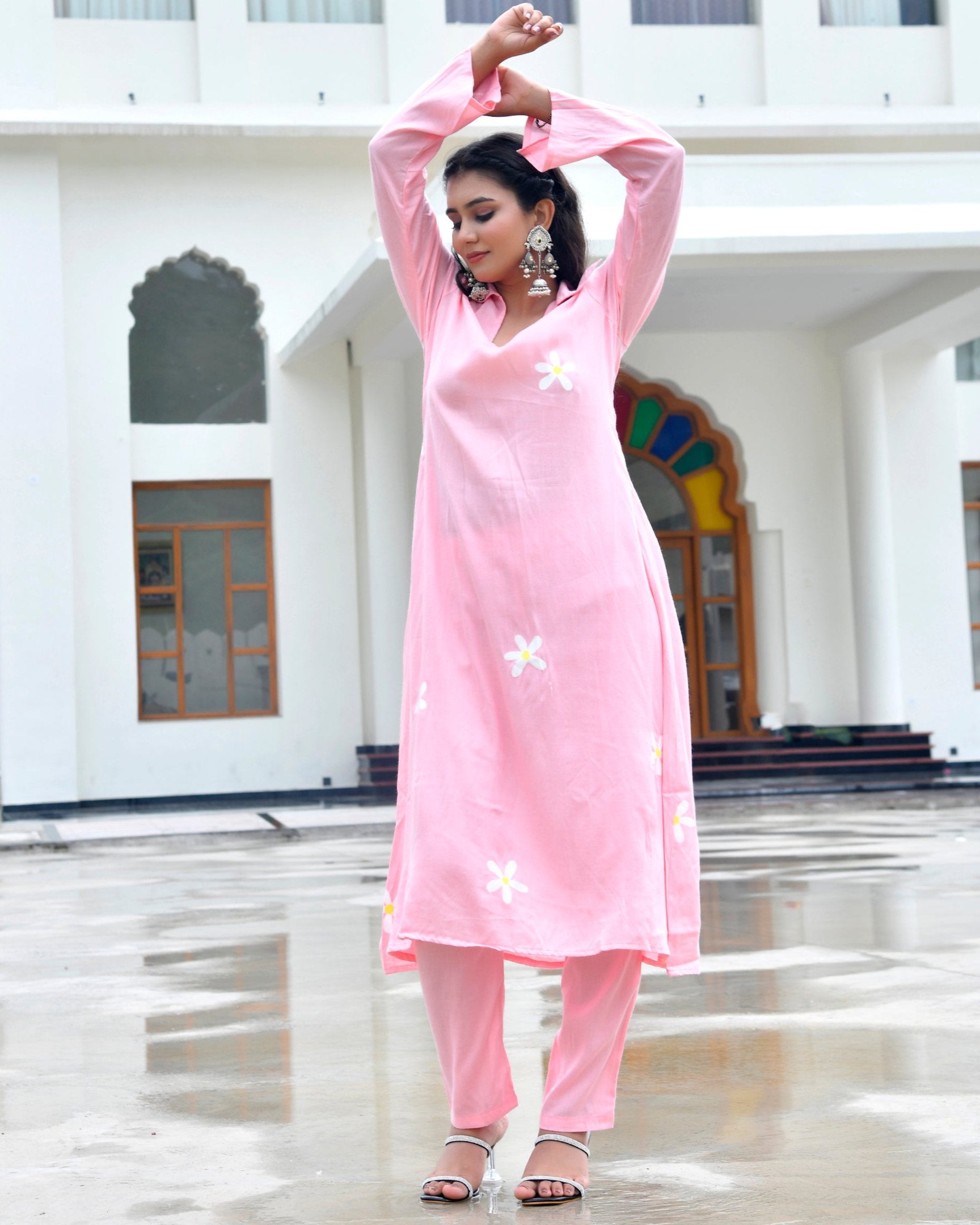 Pulm Peach kurta Set