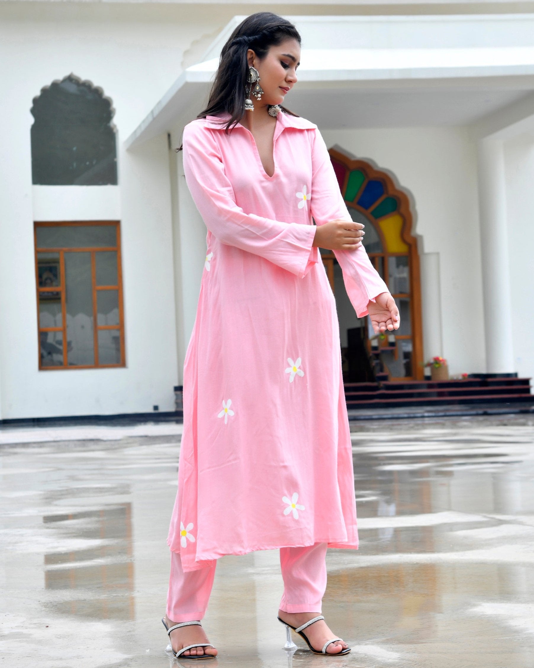 Pulm Peach kurta Set