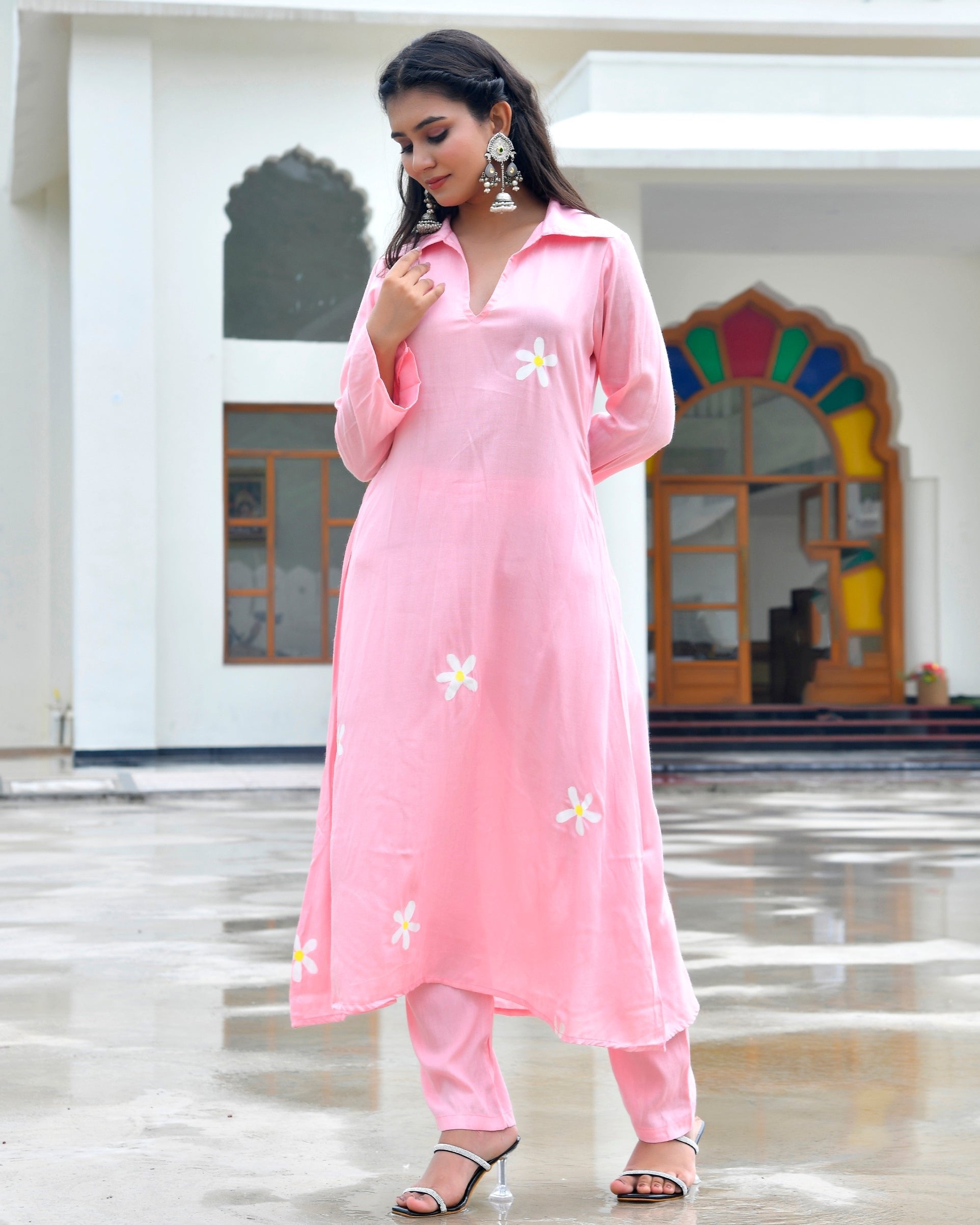 Pulm Peach kurta Set