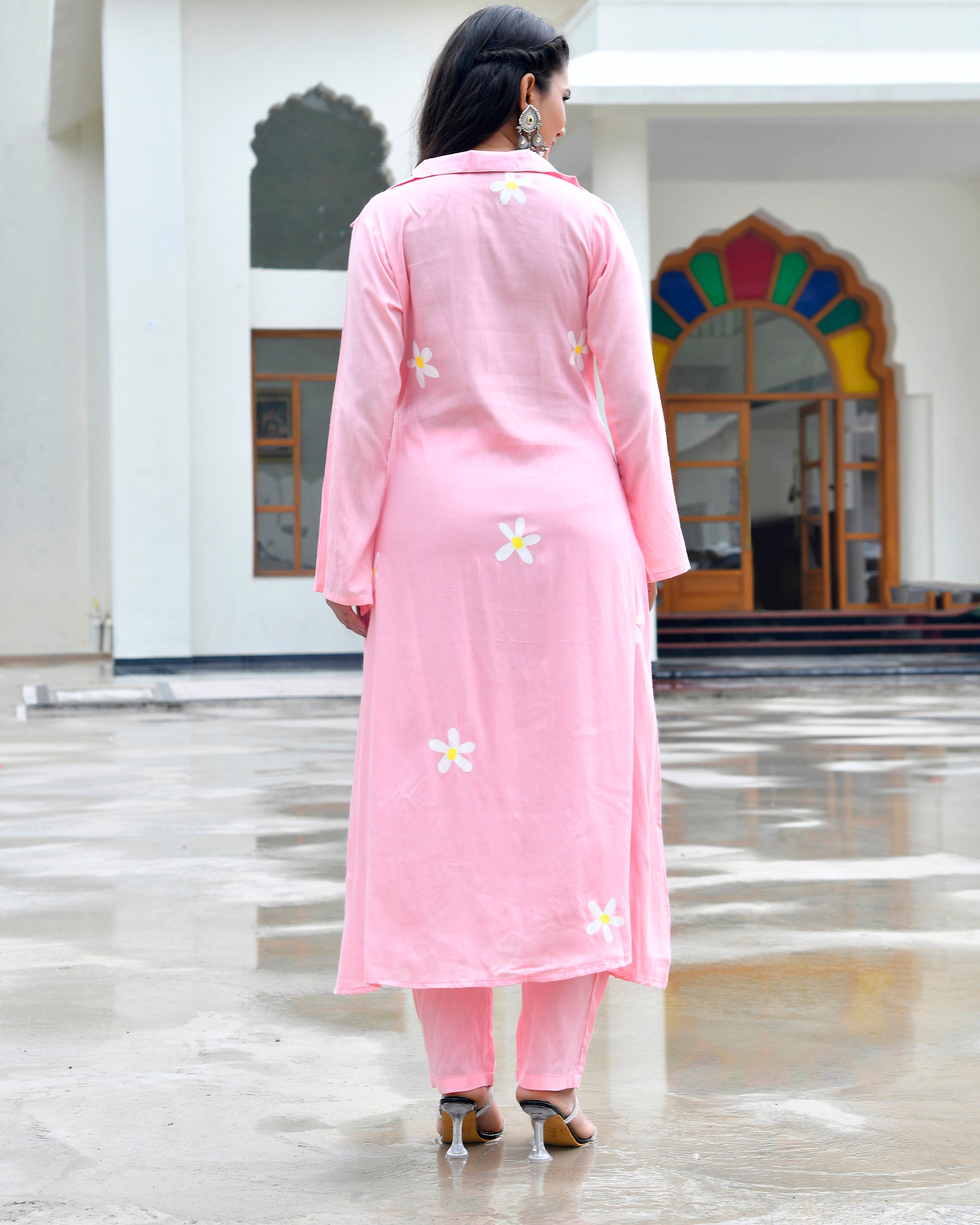 Pulm Peach kurta Set