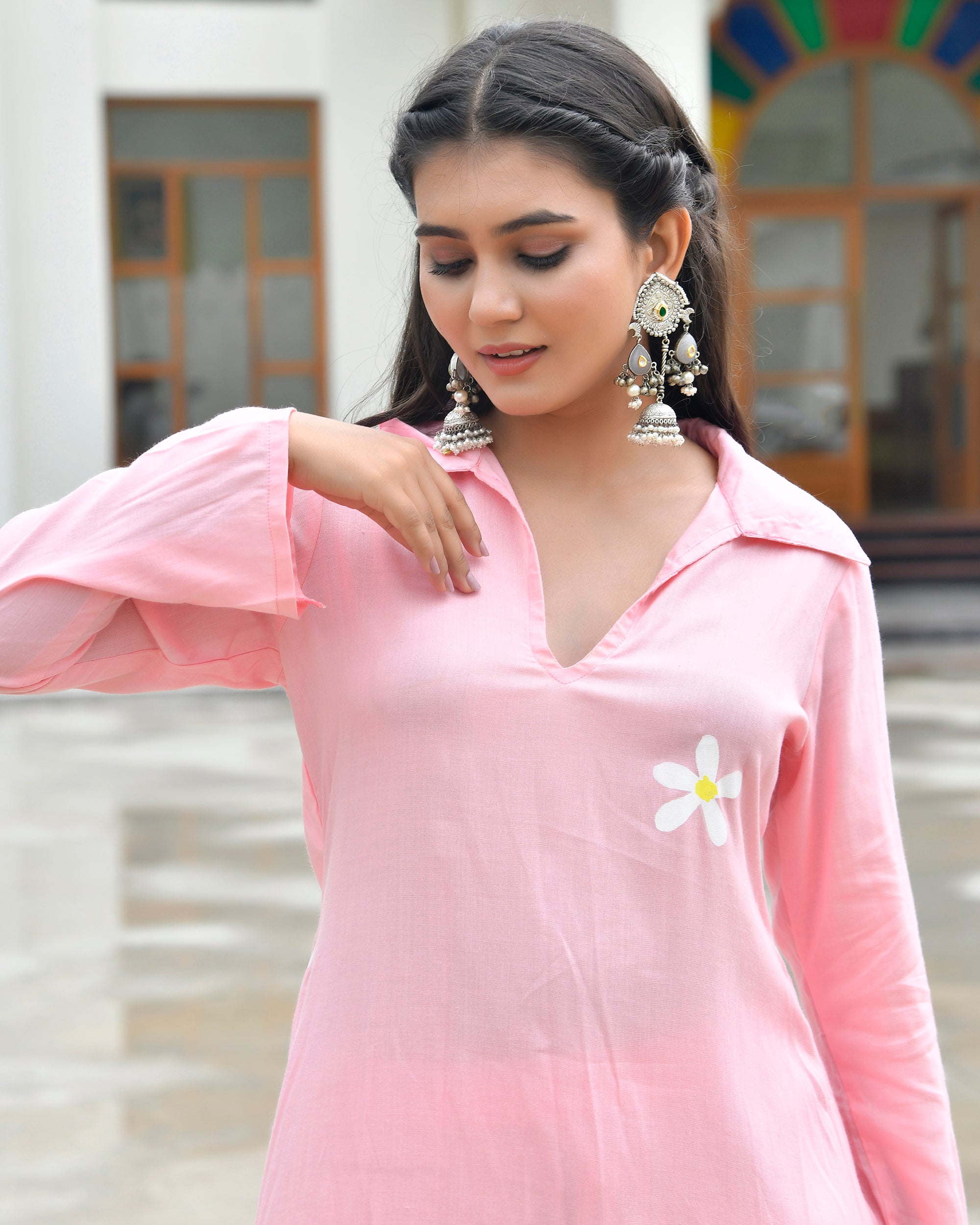 Pulm Peach kurta Set