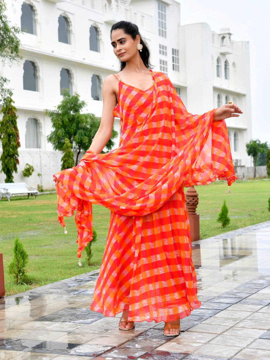 Santoor Orange Suit Set