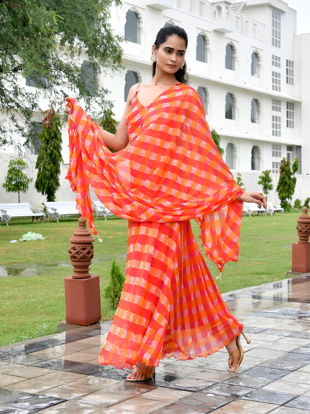 Santoor Orange Suit Set