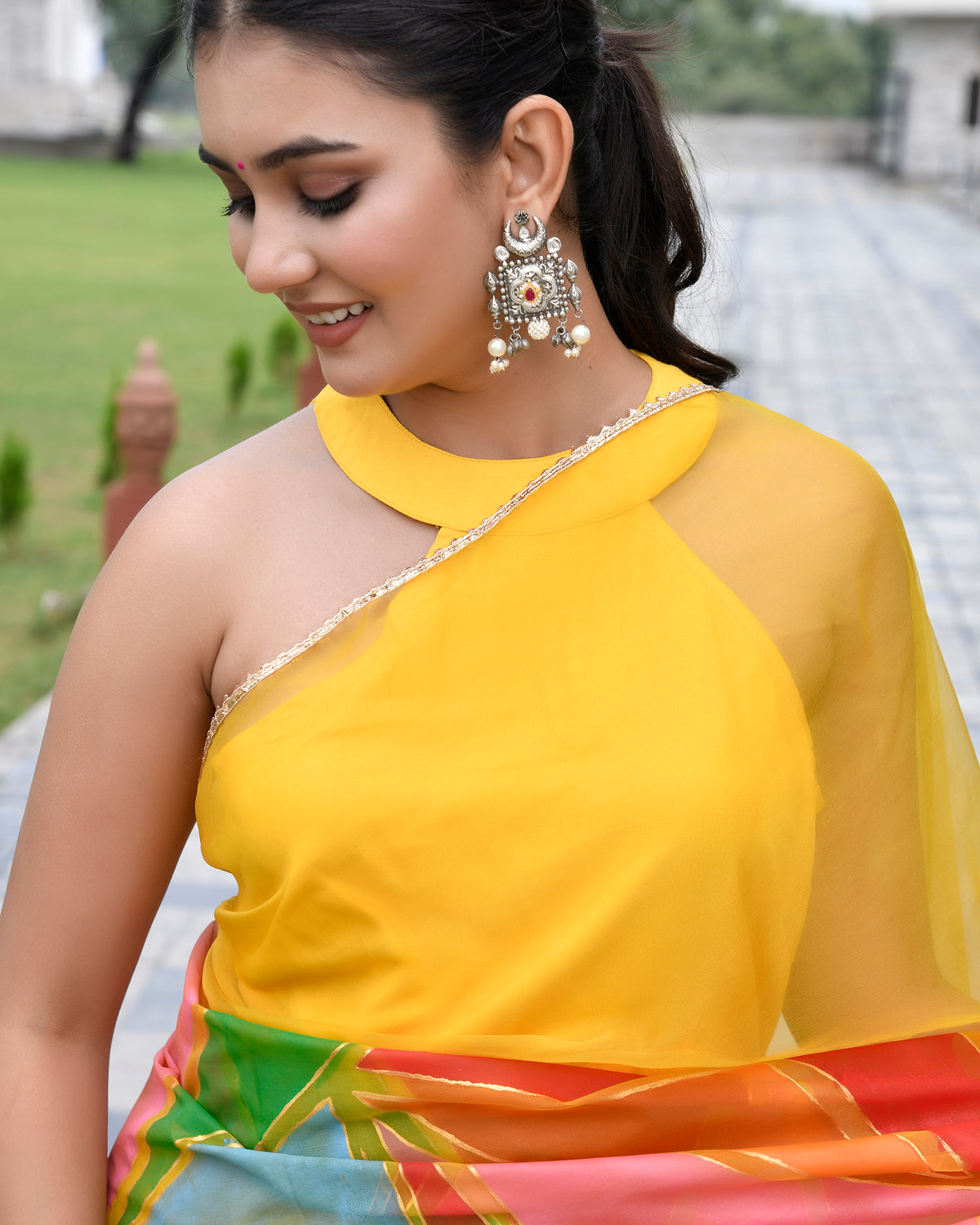 Resha Yellow Multicoloured Saree