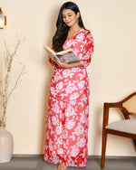 Cherry Red Floral Cord Set