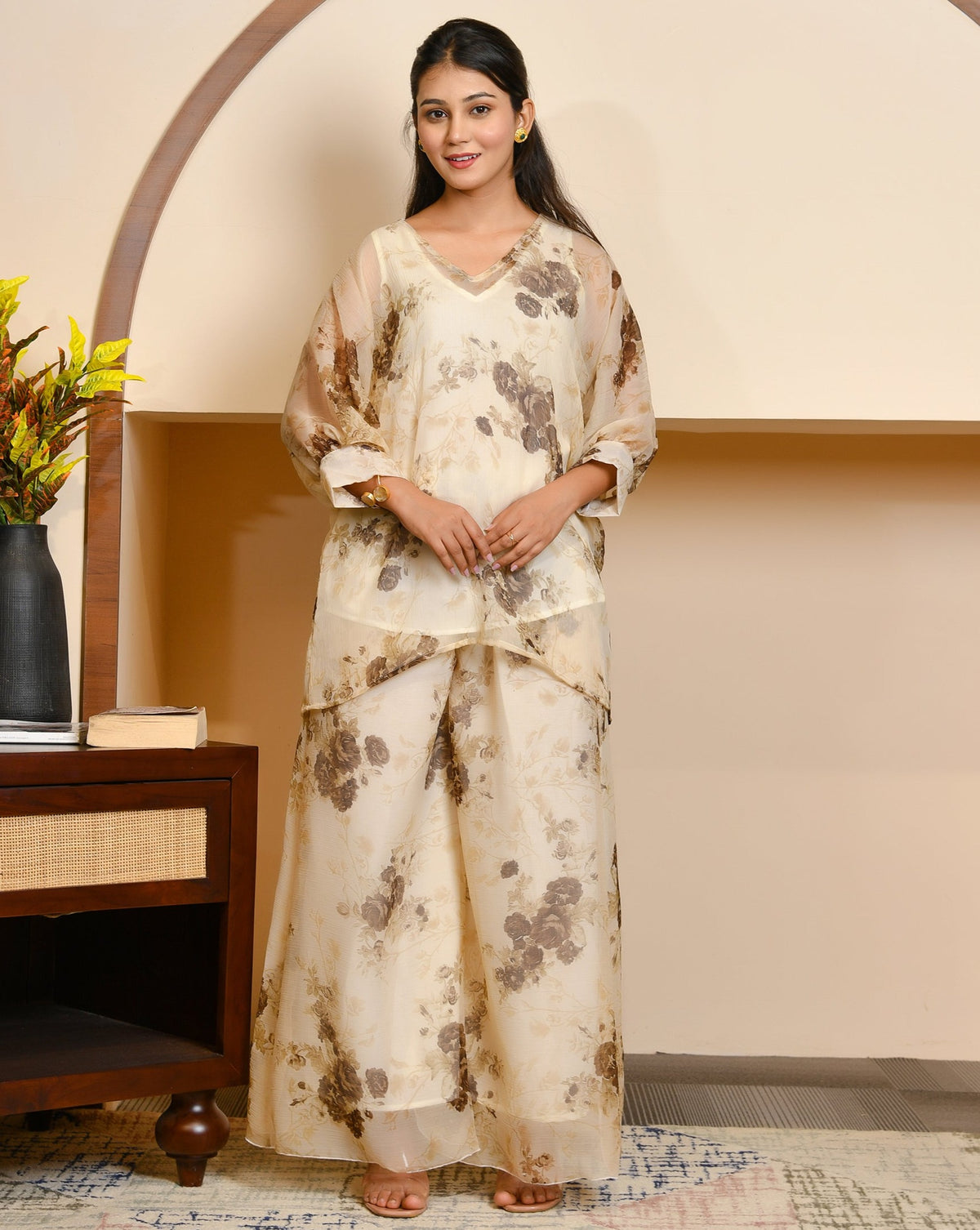 Dryad Cream Floral Cord Set