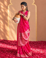 Rani Gulnaar Banarasi Zari Silk Saree