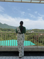 Botanical Leaf Print Pure Cotton Saree