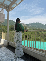 Botanical Leaf Print Pure Cotton Saree