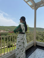 Botanical Leaf Print Pure Cotton Saree