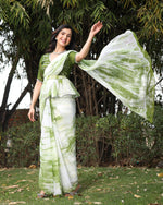 Maisha Green Mirror Tie Dye Saree