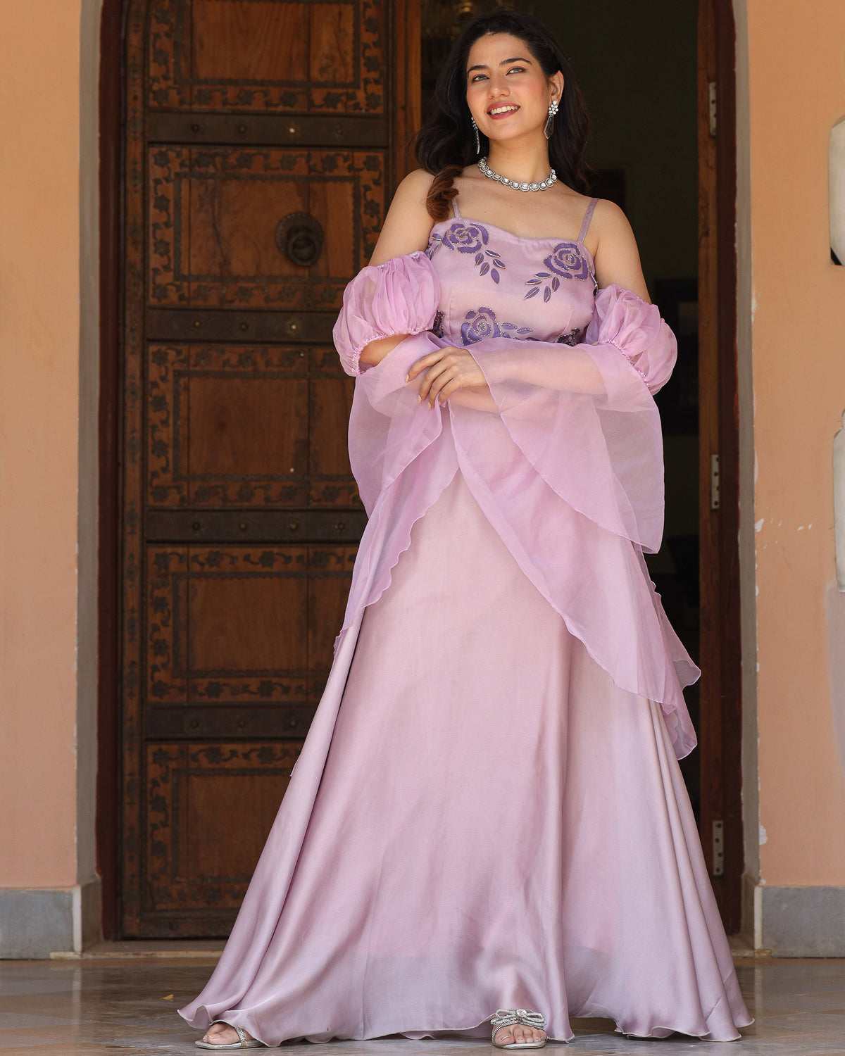 Laila Lavender Handpainted Lehenga Set