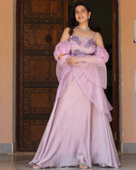 Laila Lavender Handpainted Lehenga Set