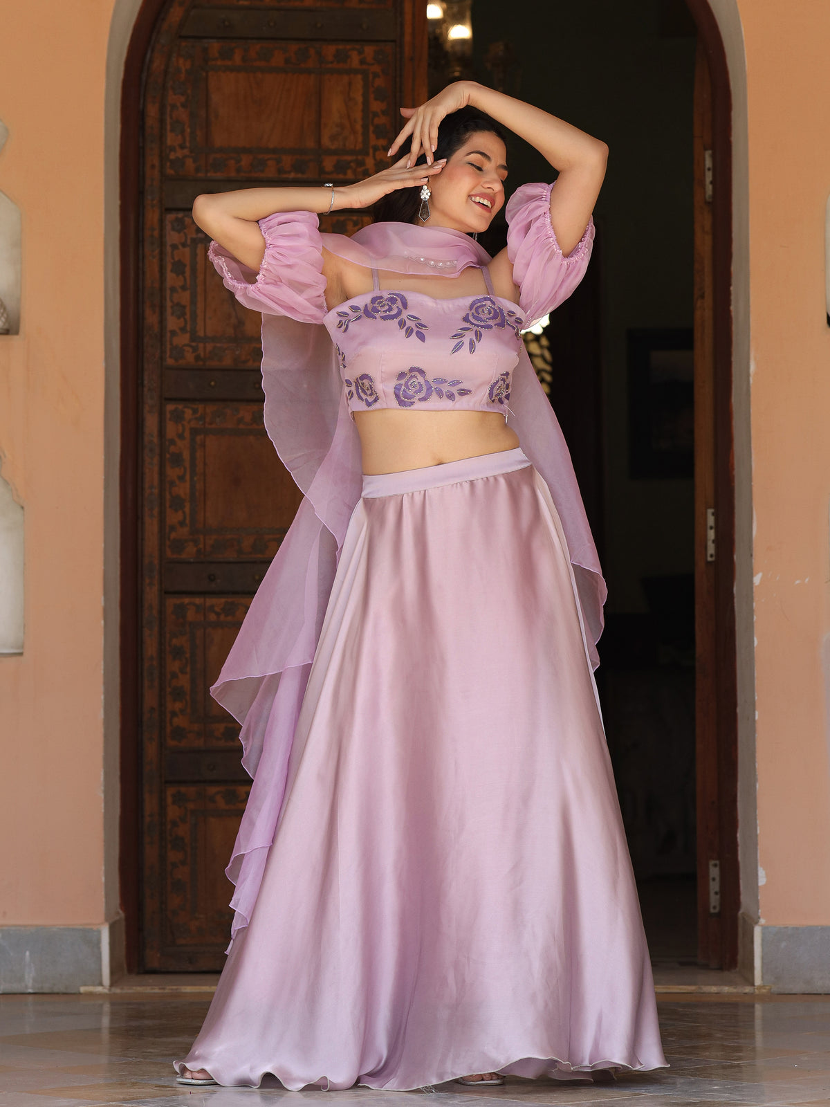 Laila Lavender Handpainted Lehenga Set